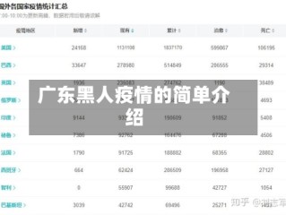 广东黑人疫情的简单介绍