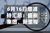 6月16日增减持汇总：盛泰集团	、新里程披露增持情况，播恩集团等4股拟减持（表）-第1张图片