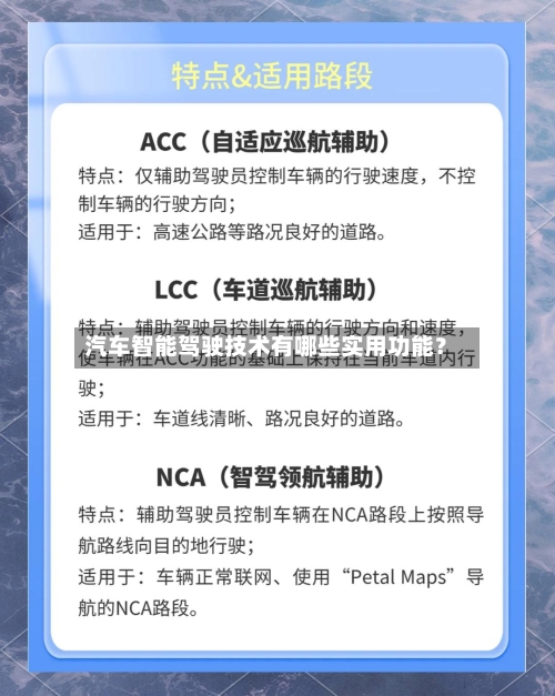 汽车智能驾驶技术有哪些实用功能?-第1张图片